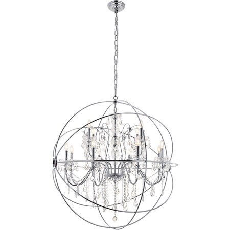 Living District Cordelia 12 Light Chrome Crystal Pendant LD8801D43C